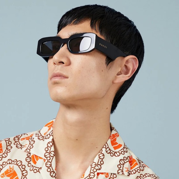 NEW GUCCI SUNGLASSES, SQUARE BLACK UNISEX GUCCI SUNGLASSES - Picture 12 of 16